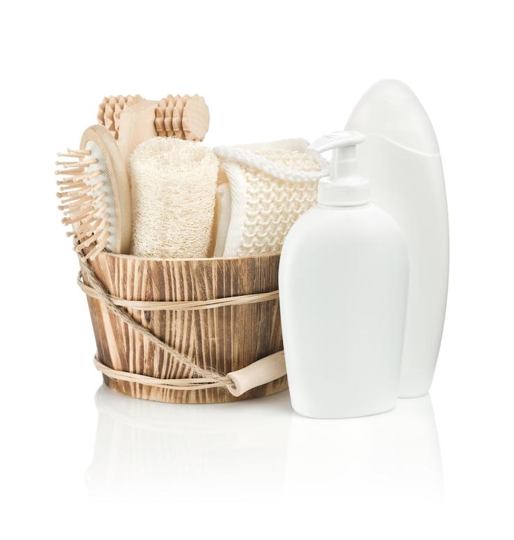 Photo bottles with wooden bucket