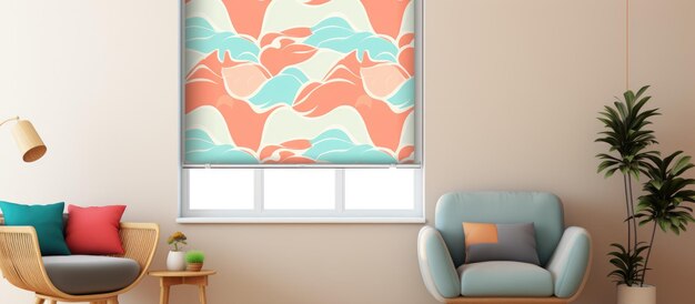 Photo bottom color blackout roller blind