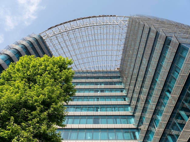 Bottom view skyscraper facade