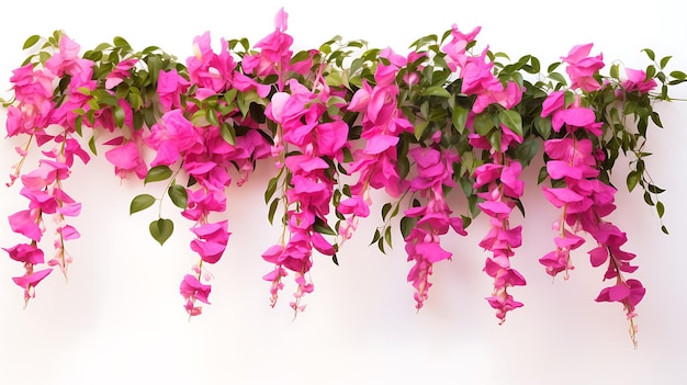 Bougainvillea hanging plants on white background