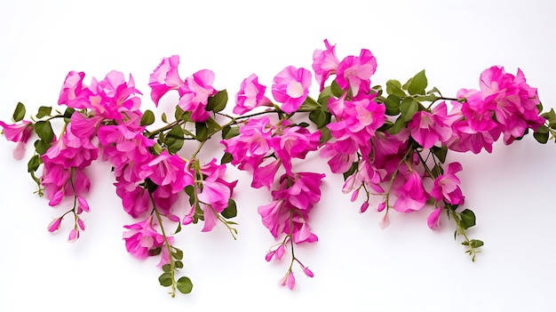 Bougainvillea hanging plants on white background