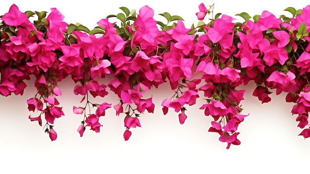 Bougainvillea hanging plants on white background