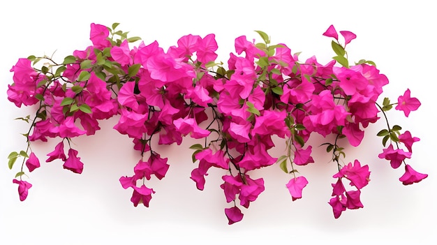 Bougainvillea hanging plants on white background