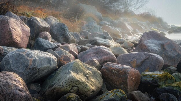 Boulders by the sea Generative AI