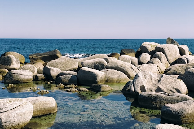 Boulders on the coast