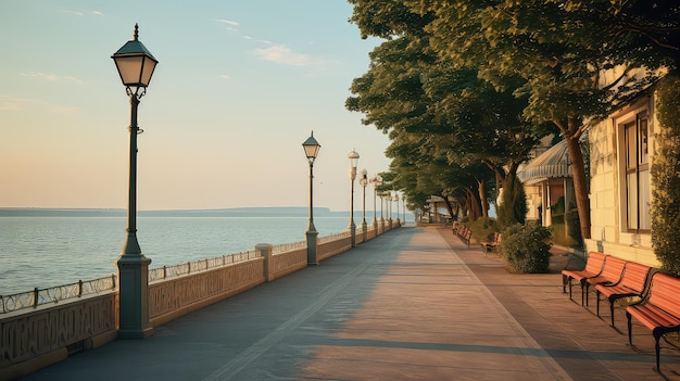 boulevard along the sea afternoon