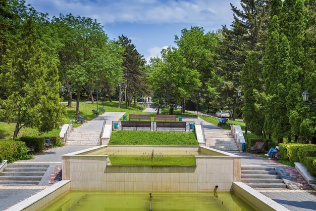 Photo boulevard with a staircase in pyatigorsk russia