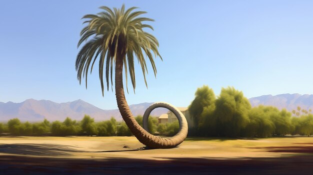 Bouncing Back Symbolic Resilience of a Palm Tree Curves Back Up Falling and Rising Generative AI