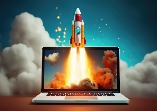 Boundless Imagination Rocket Launch vanuit het digitale rijk Generative Ai