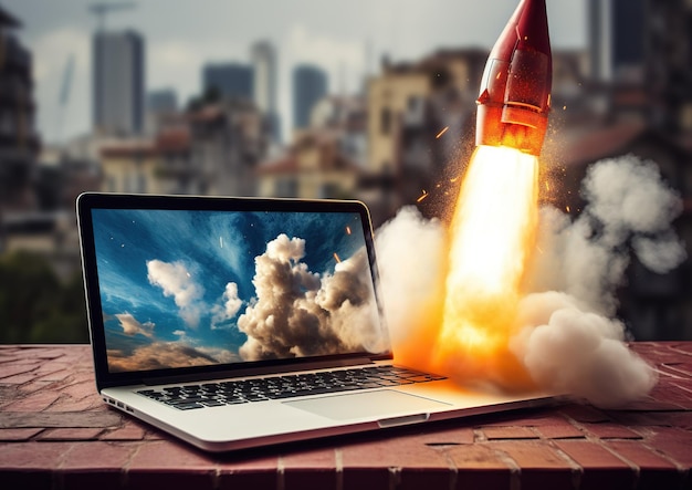 Boundless Imagination Rocket Launch vanuit het digitale rijk Generative Ai