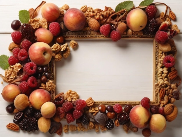 Bountiful Bliss Border Frame Abundant with Sweet and Nutty Flavors