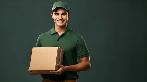 Bountiful Box Smiling Female Deliverer