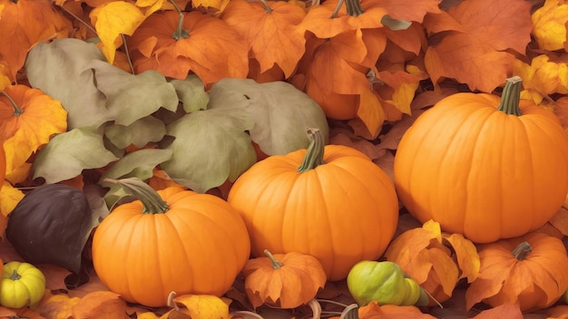 bountiful harvest of pumpkins background