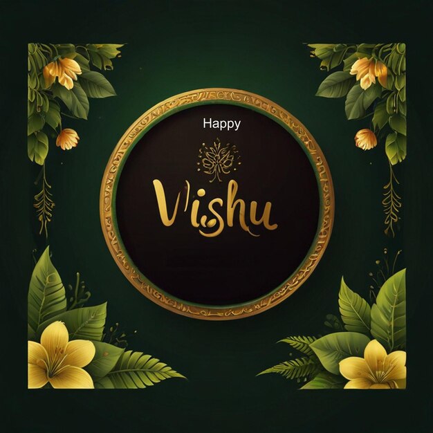 Photo bountifully tanplate with happy vishu banner