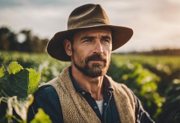 Photo bounty of the harvest farmers with fruits