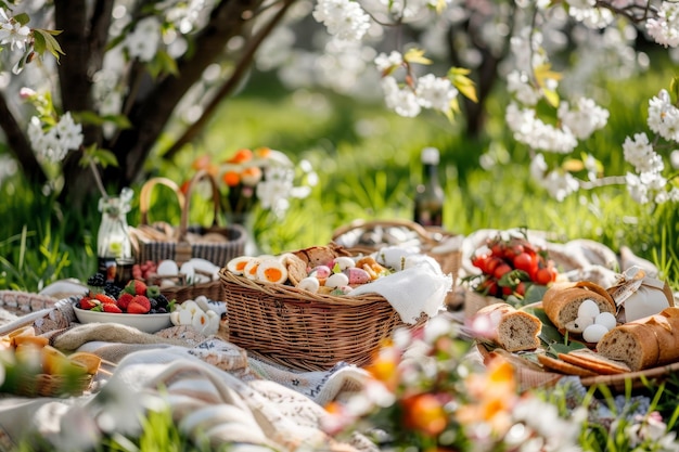 Bounty Springs te zien Een levendige paaspicknick omringd door de natuur Herontwaking