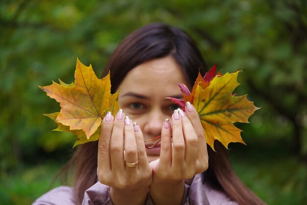 Bouquet of autumn fallen leaves