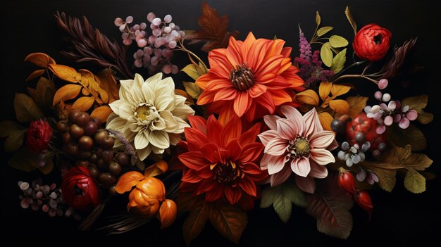 A bouquet of autumn flowers