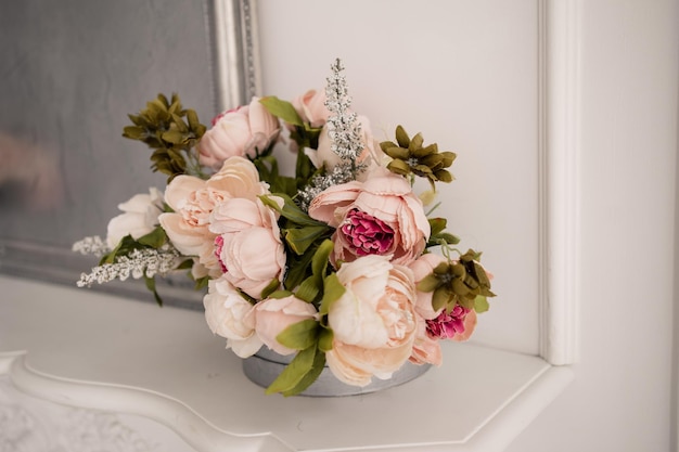 A bouquet of beautiful flowers in the room