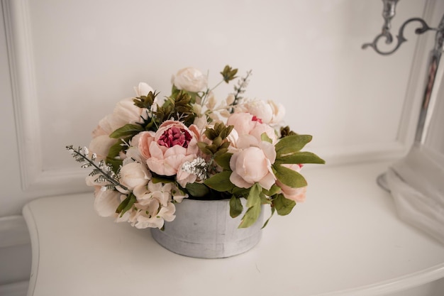 A bouquet of beautiful flowers in the room