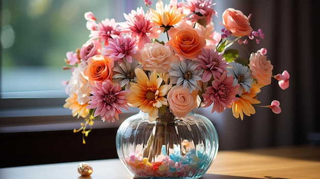 bouquet of beautiful flowers in vase