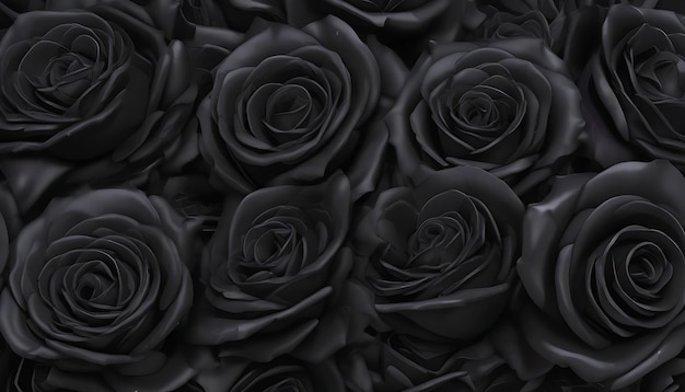 黒いバラの束
