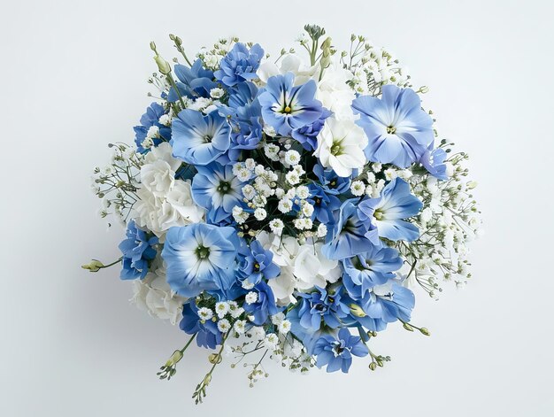 Photo bouquet of blue flowers bouquet of blue flowers and white flowers