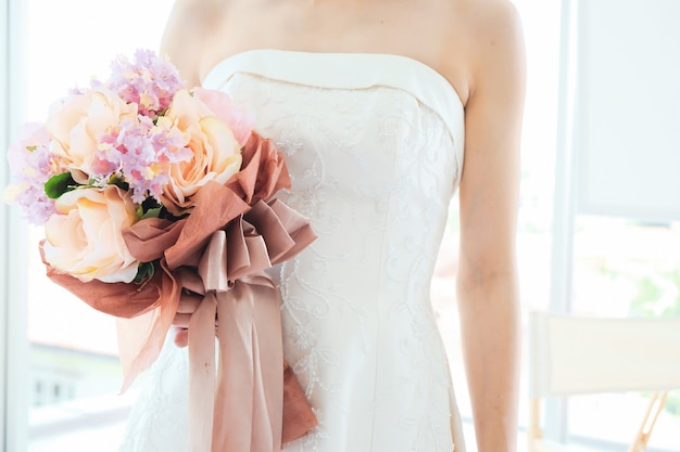 Bouquet for the bride decorated in the shop.