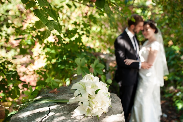 Foto bouquet per lo sfondo degli sposi