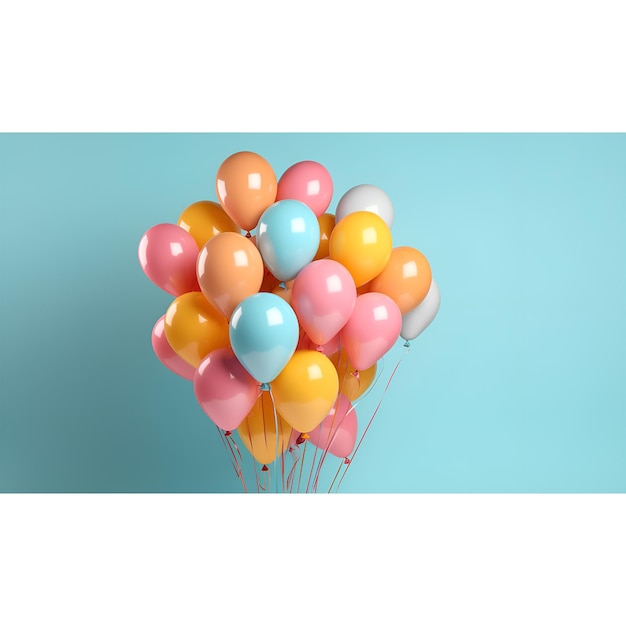 Bouquet bunch of realistic transparent golden ballons and gold ribbons serpentine confetti Vect