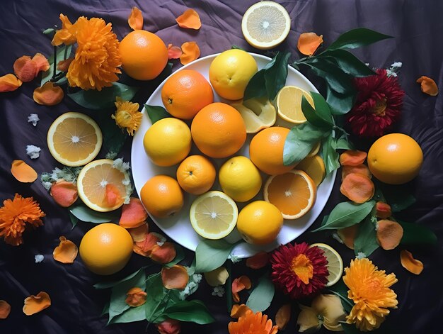 Photo bouquet of citrus fruit