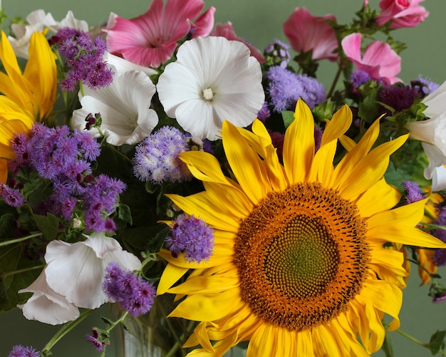 Bouquet closeup flower background  summer natural backdrop