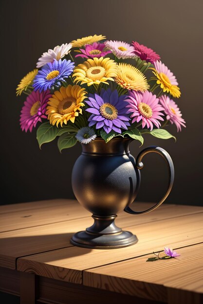 A bouquet of colorful flowers creative ornament decoration simple wallpaper background