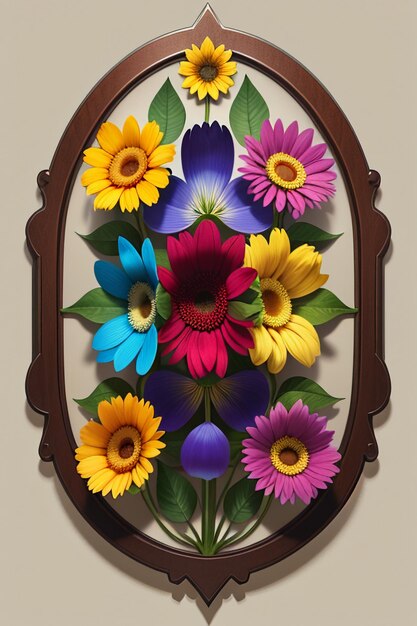 A bouquet of colorful flowers creative ornament decoration simple wallpaper background