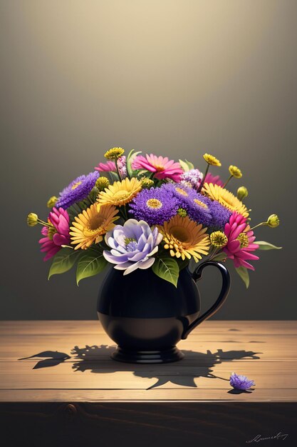 A bouquet of colorful flowers creative ornament decoration simple wallpaper background