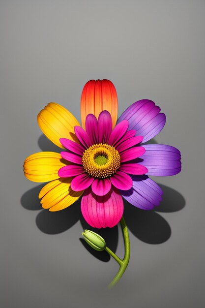 A bouquet of colorful flowers creative ornament decoration simple wallpaper background