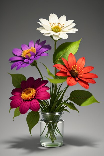 A bouquet of colorful flowers creative ornament decoration simple wallpaper background