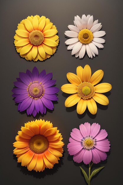 A bouquet of colorful flowers creative ornament decoration simple wallpaper background