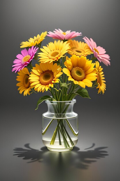 A bouquet of colorful flowers creative ornament decoration simple wallpaper background