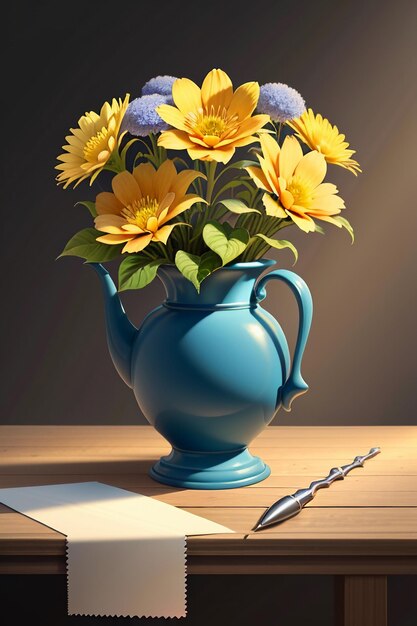 A bouquet of colorful flowers creative ornament decoration simple wallpaper background