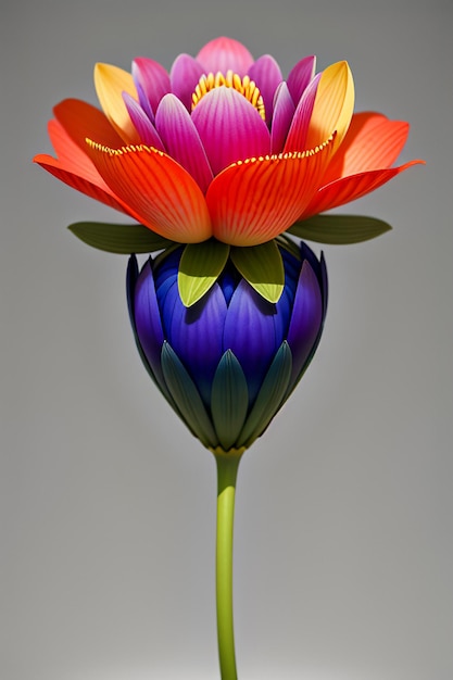 Букет ярких цветов креативный орнамент украшение простой фон обоев