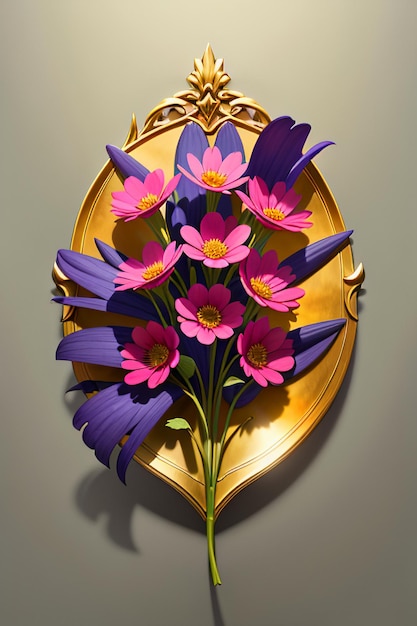 カラフルな花の花束創造的な装飾装飾シンプルな壁紙の背景