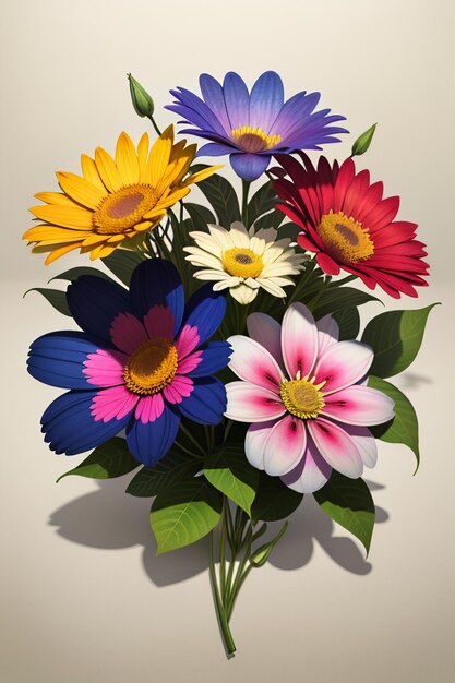 A bouquet of colorful flowers creative ornament decoration simple wallpaper background