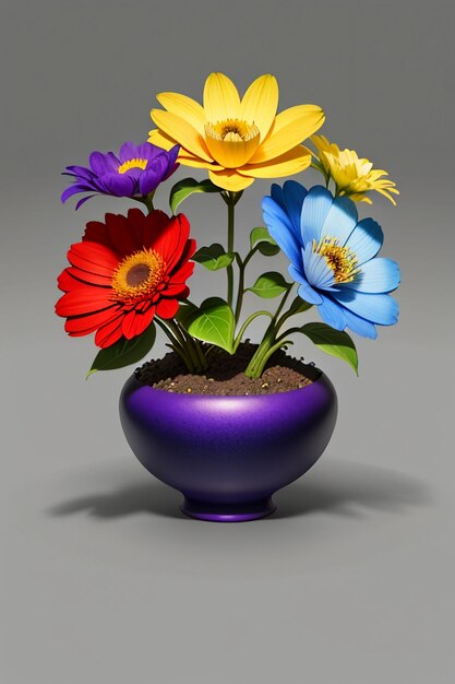 A bouquet of colorful flowers creative ornament decoration simple wallpaper background