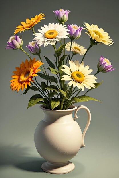 A bouquet of colorful flowers creative ornament decoration simple wallpaper background