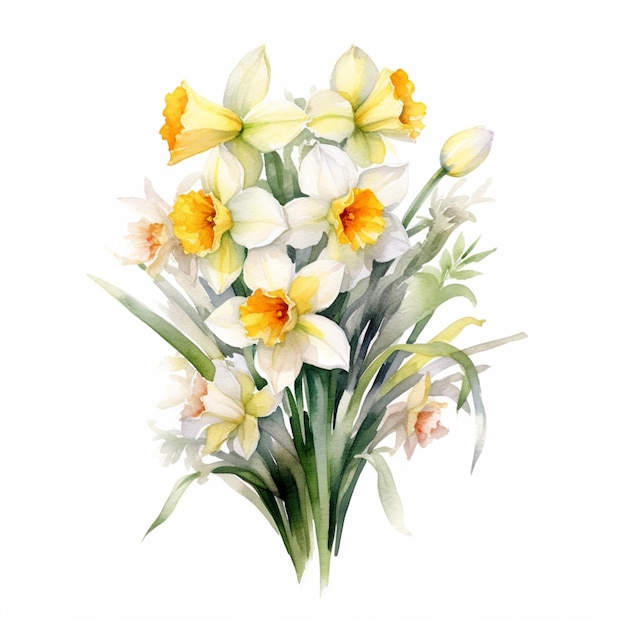 A bouquet of daffodils with yellow flowers.