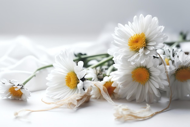 A bouquet of daisies on a table