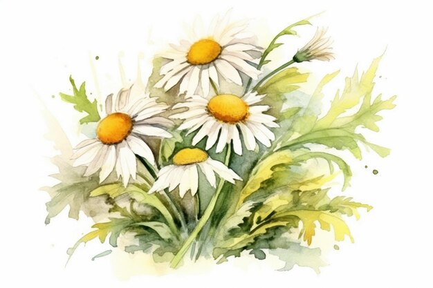 A bouquet of daisies with a yellow center.