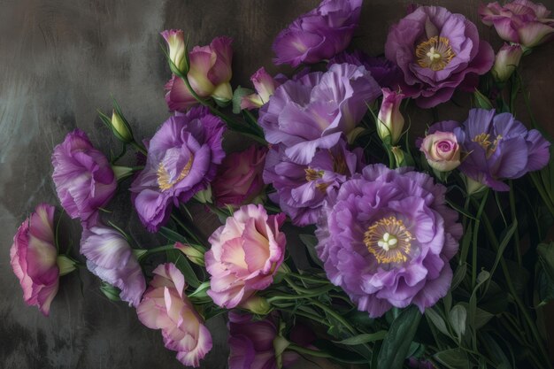 Bouquet of eustoma flowers