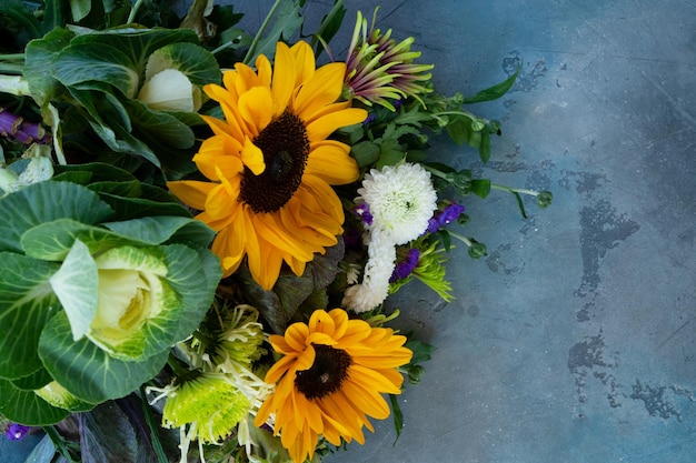 Photo bouquet of fall flowers